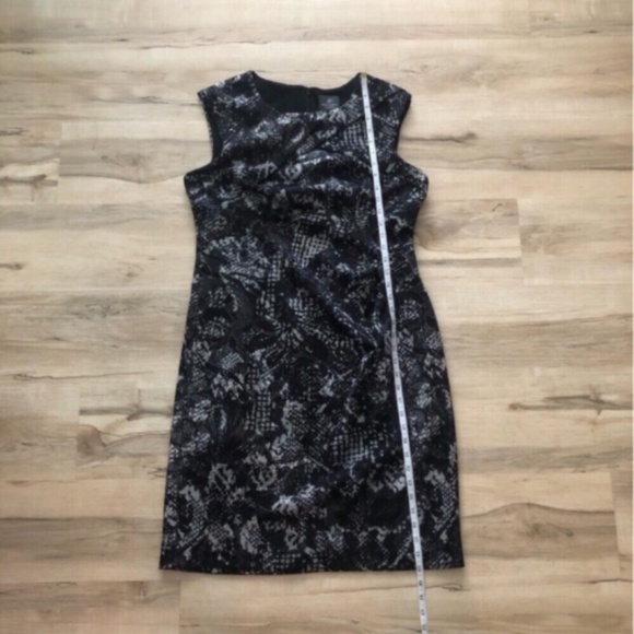 Adrianna Papell Black and Silver Sheath Midi Dress - Picture 7 of 7